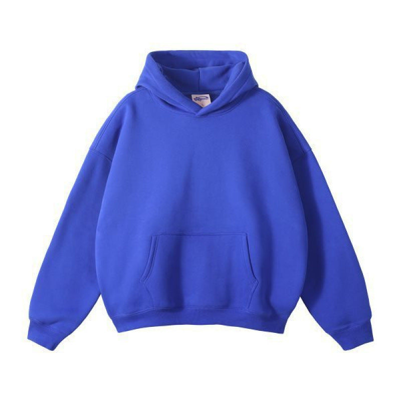 Hooded Sweater Autumn Fashion Brand Simple All-matching Fleece-lined
