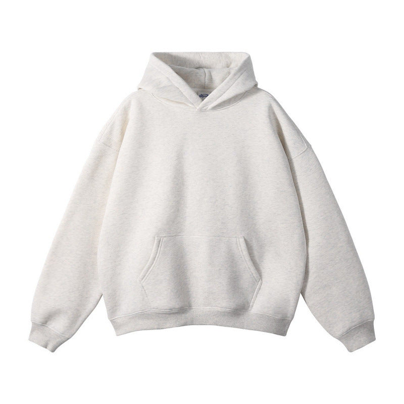 Hooded Sweater Autumn Fashion Brand Simple All-matching Fleece-lined