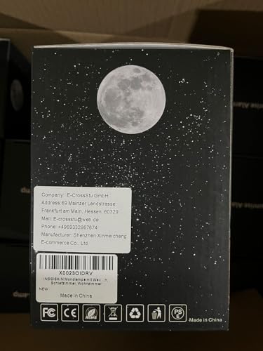 INSSISAIN Moon Lamp with Luminous Alarm Clock, 8 Colours LED Wake-up Light, Alarm Clock and Sound Machine with Moon Light, Double Alarm, Snooze Function, 10 Nature Sounds