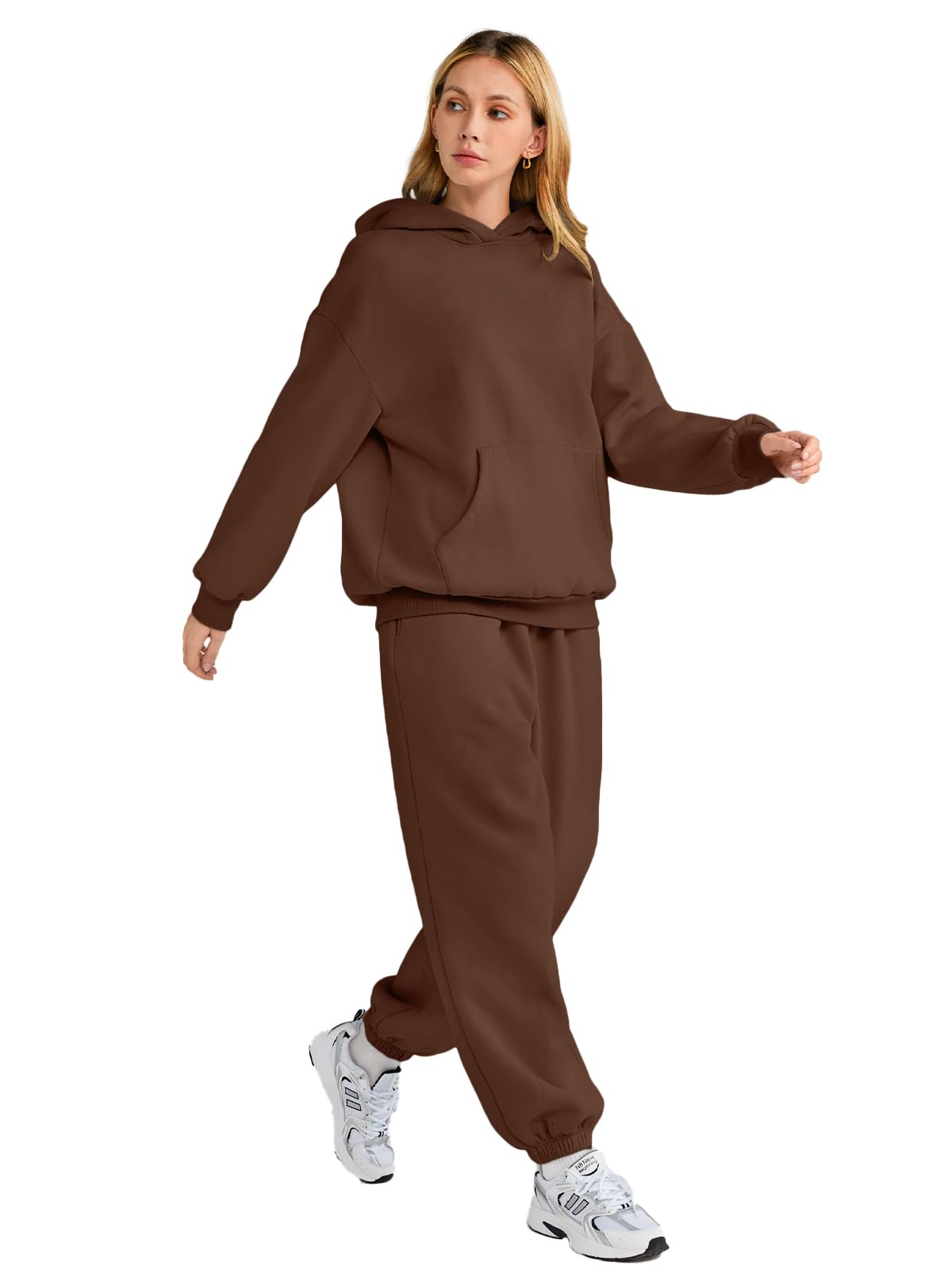 AUTOMET Women 2 Piece Outfits 2025 Plus Size Chocolate Brown Fall Fashion Airport Travel Pants Lounge Set Winter Clothes Sweatsuits Coffee XS