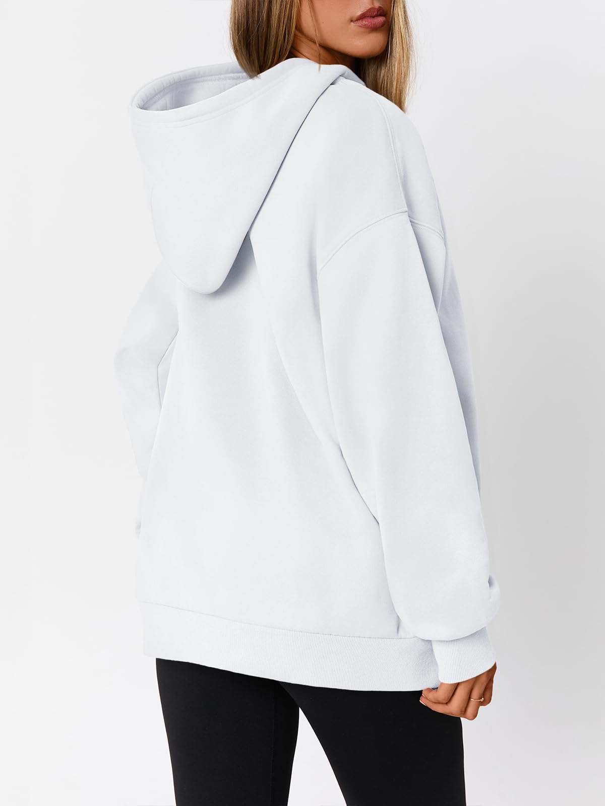WYNNQUE White Hoodies for Women Oversized Sweatshirts Fall Fashion Outfits 2025 Casual Sweaters Tops Fleece Plus Size Workout Comfy Winter Clothes White S