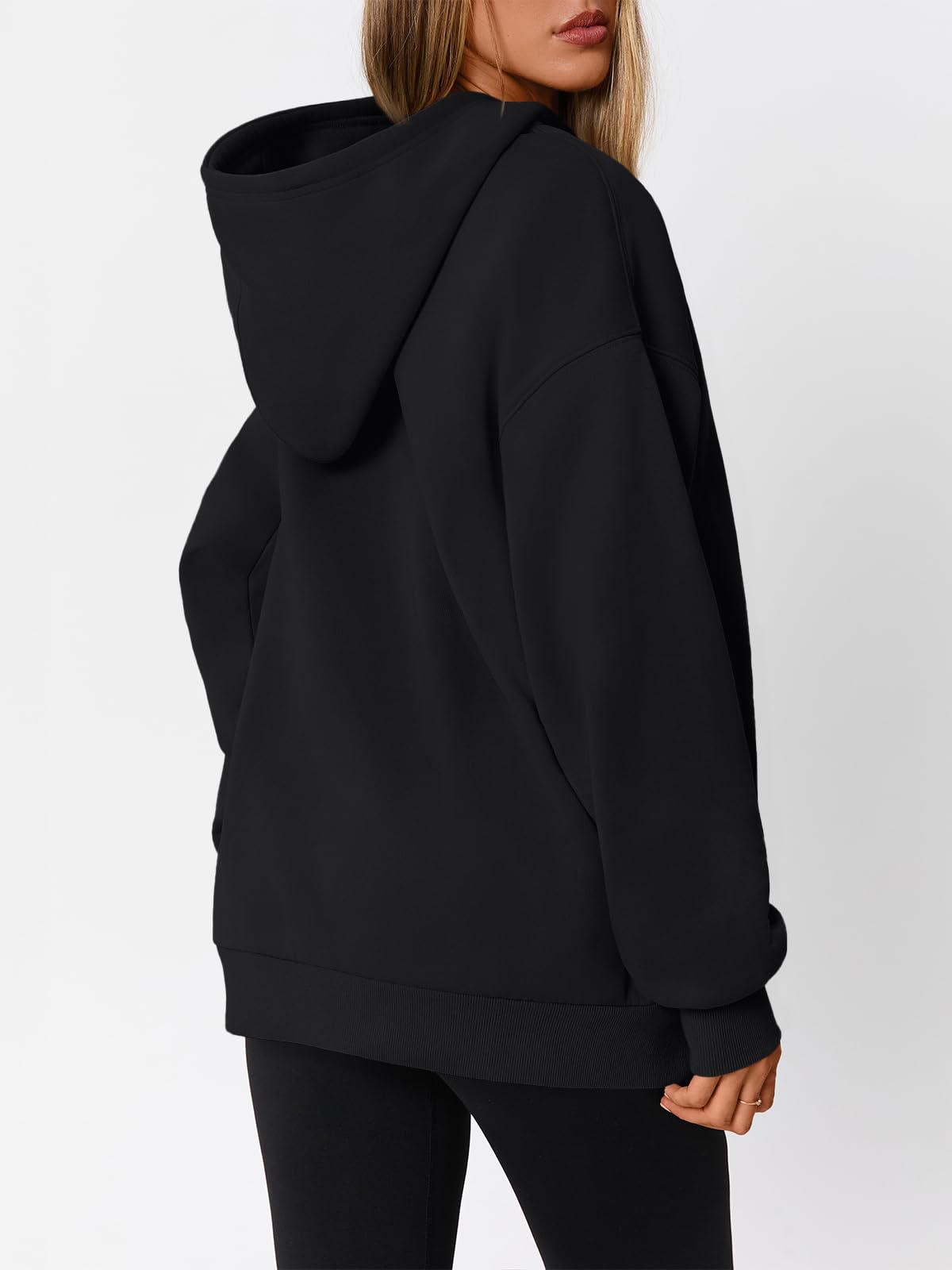WYNNQUE Hoodies for Women Oversized Sweatshirts Fall Fashion Outfits 2025 Casual Sweaters Tops Fleece Plus Size Workout Comfy Winter Clothes Black S