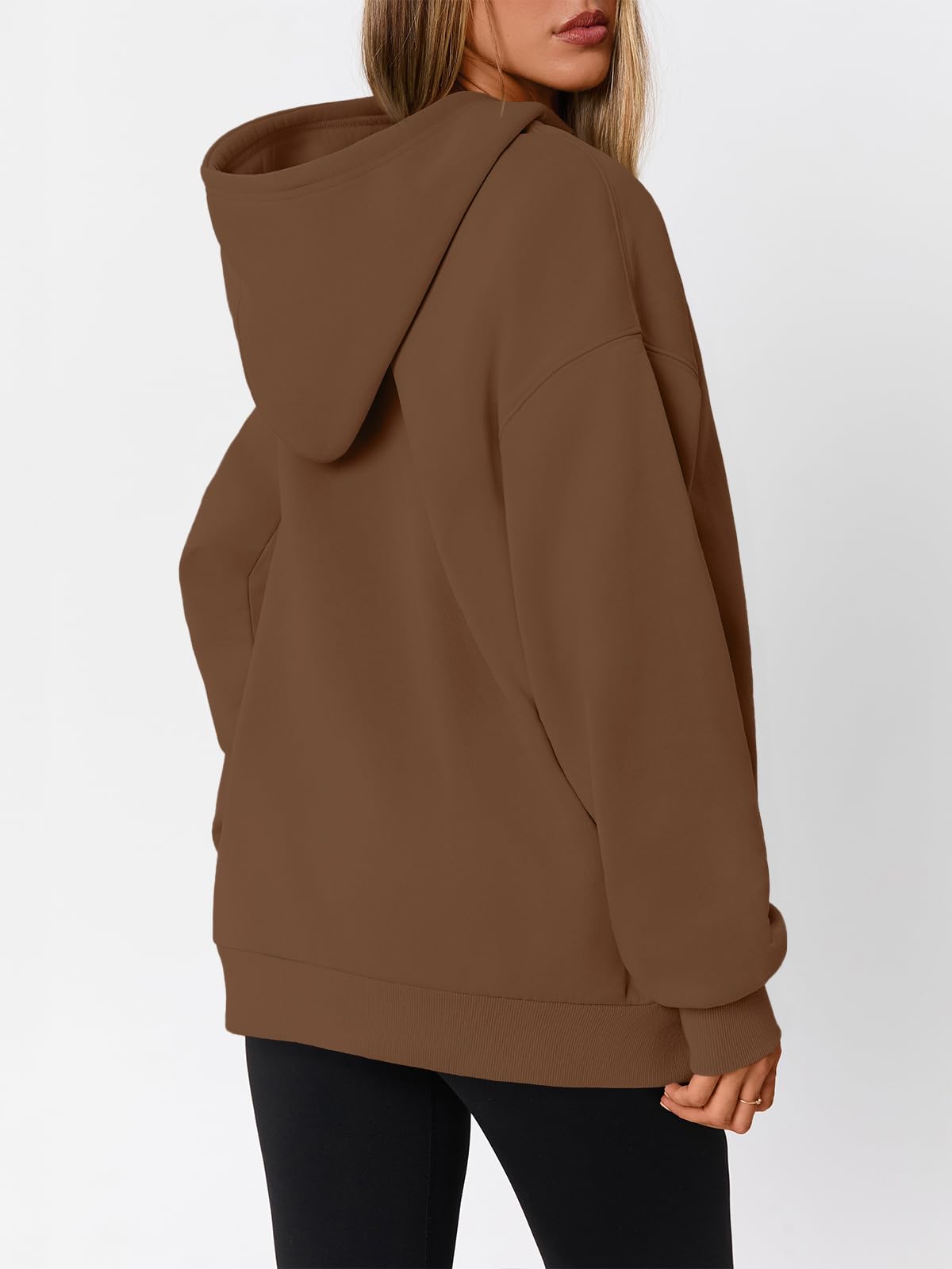 Women's Brown Oversized Hoodie - Fleece Sweatshirt Fall Fashion 2025
