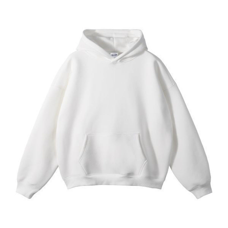 Hooded Sweater Autumn Fashion Brand Simple All-matching Fleece-lined