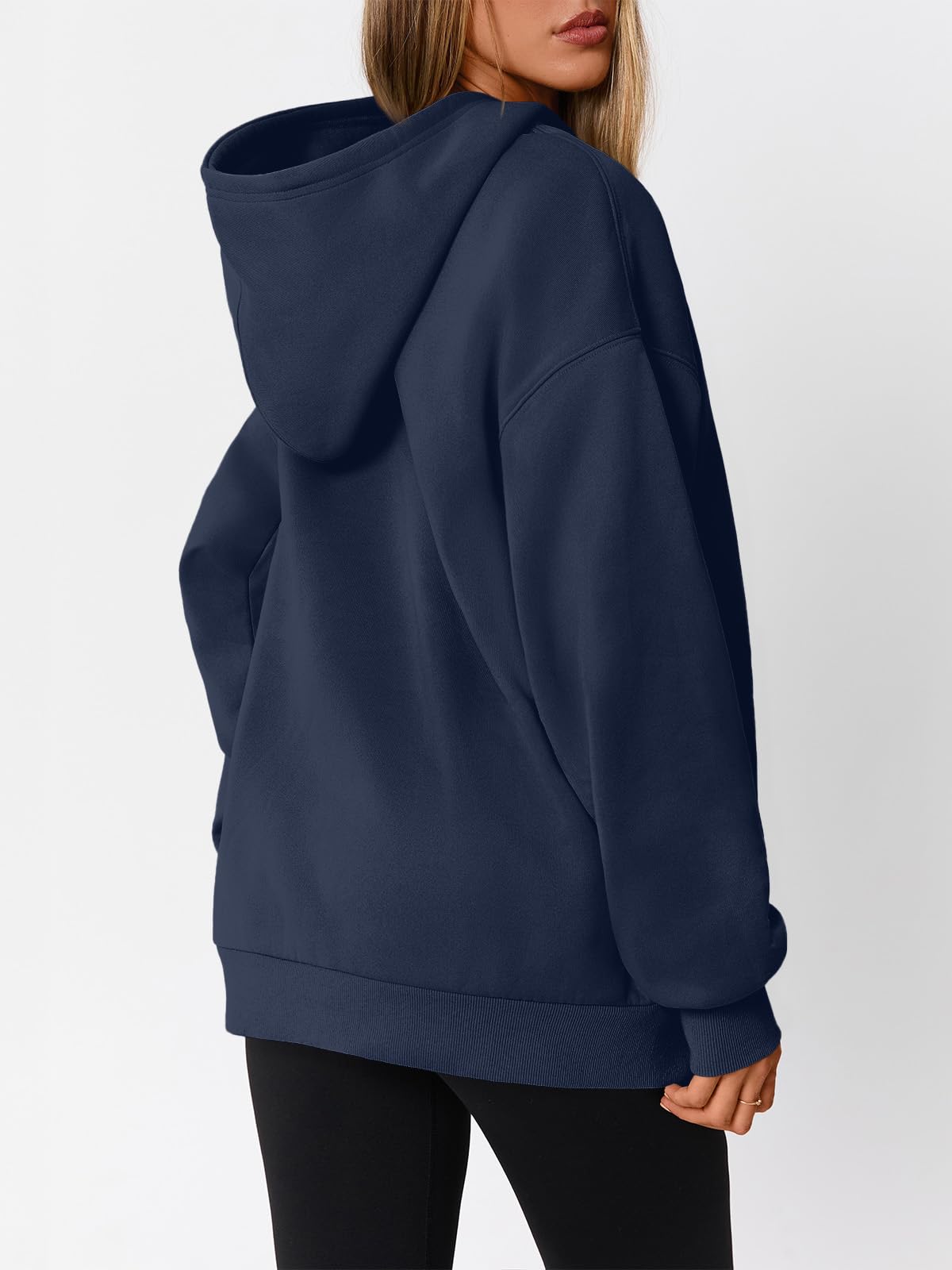 WYNNQUE Hoodies for Women Oversized Sweatshirts Fall Fashion Outfits 2025 Casual Sweaters Tops Fleece Plus Size Workout Comfy Winter Clothes DarkBlue S