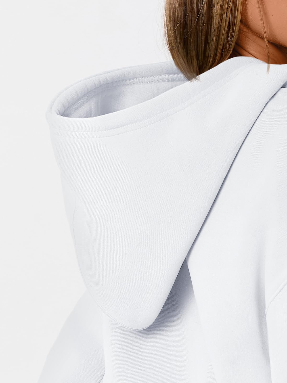 WYNNQUE White Hoodies for Women Oversized Sweatshirts Fall Fashion Outfits 2025 Casual Sweaters Tops Fleece Plus Size Workout Comfy Winter Clothes White S