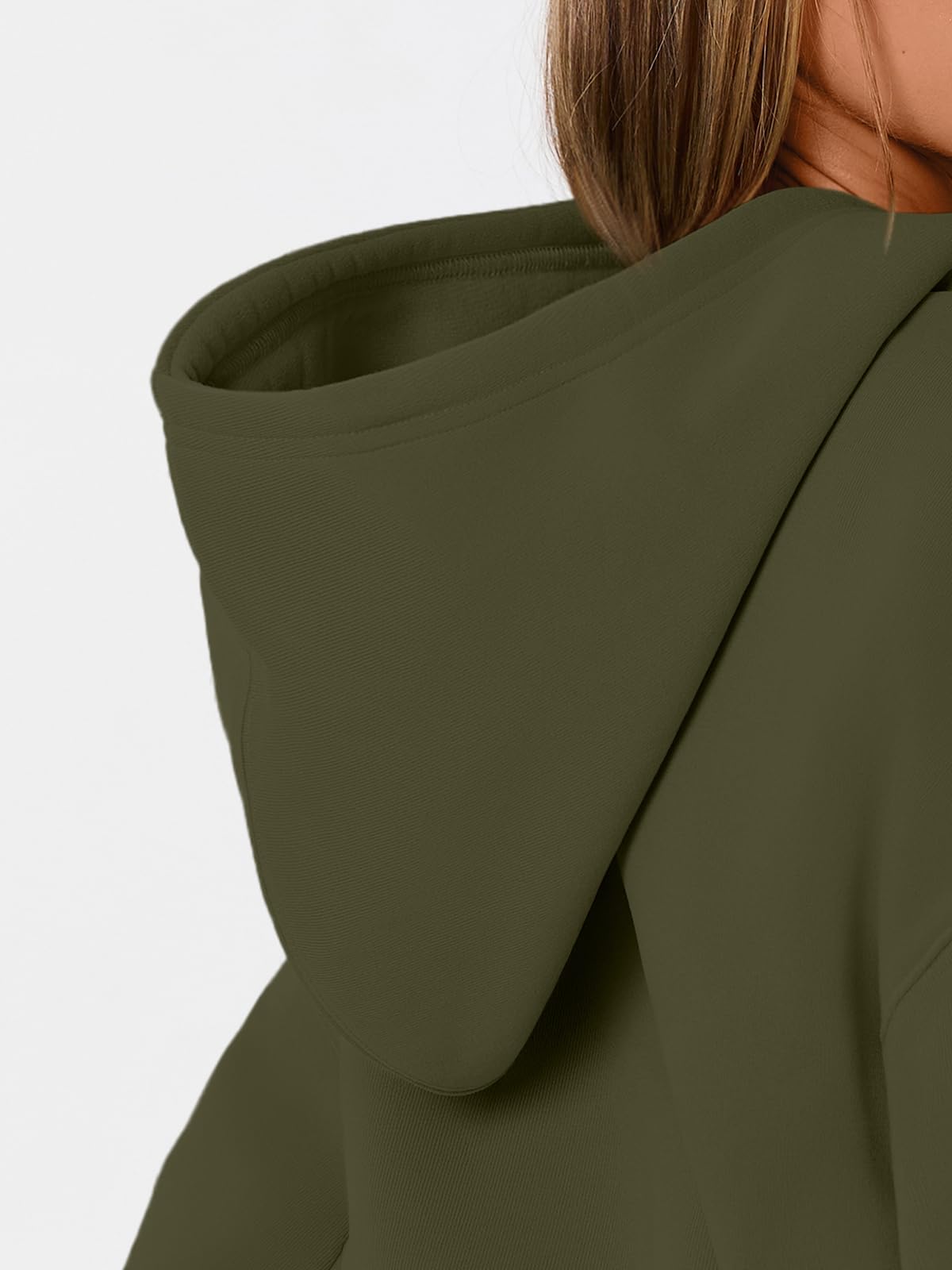 WYNNQUE Hoodies for Women Oversized Sweatshirts Fall Fashion Outfits 2025 Casual Sweaters Tops Fleece Plus Size Workout Comfy Winter Clothes ArmyGreen S
