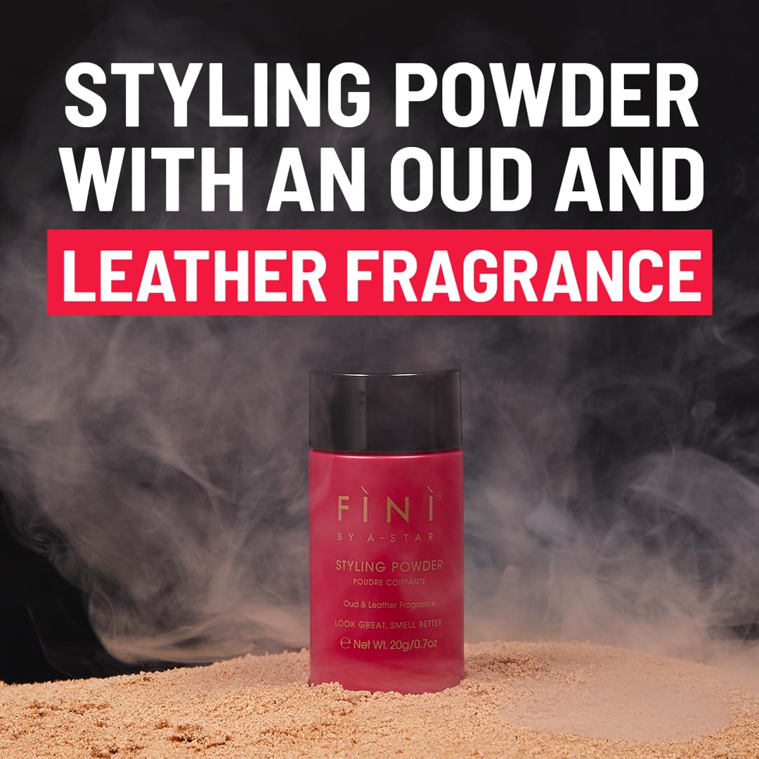 Fini By A-Star Styling Powder – Oud Fragrance, Matte Finish, Volumizing & Texturizing Hair Powder for Men, Easy to Wash Out, Non-Greasy