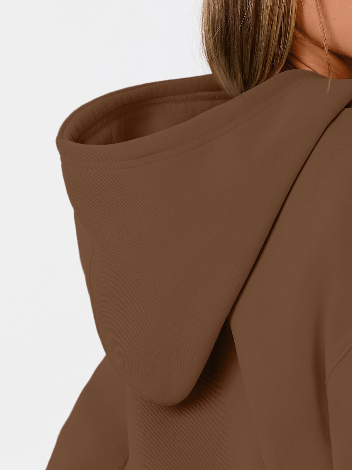 Women's Brown Oversized Hoodie - Fleece Sweatshirt Fall Fashion 2025