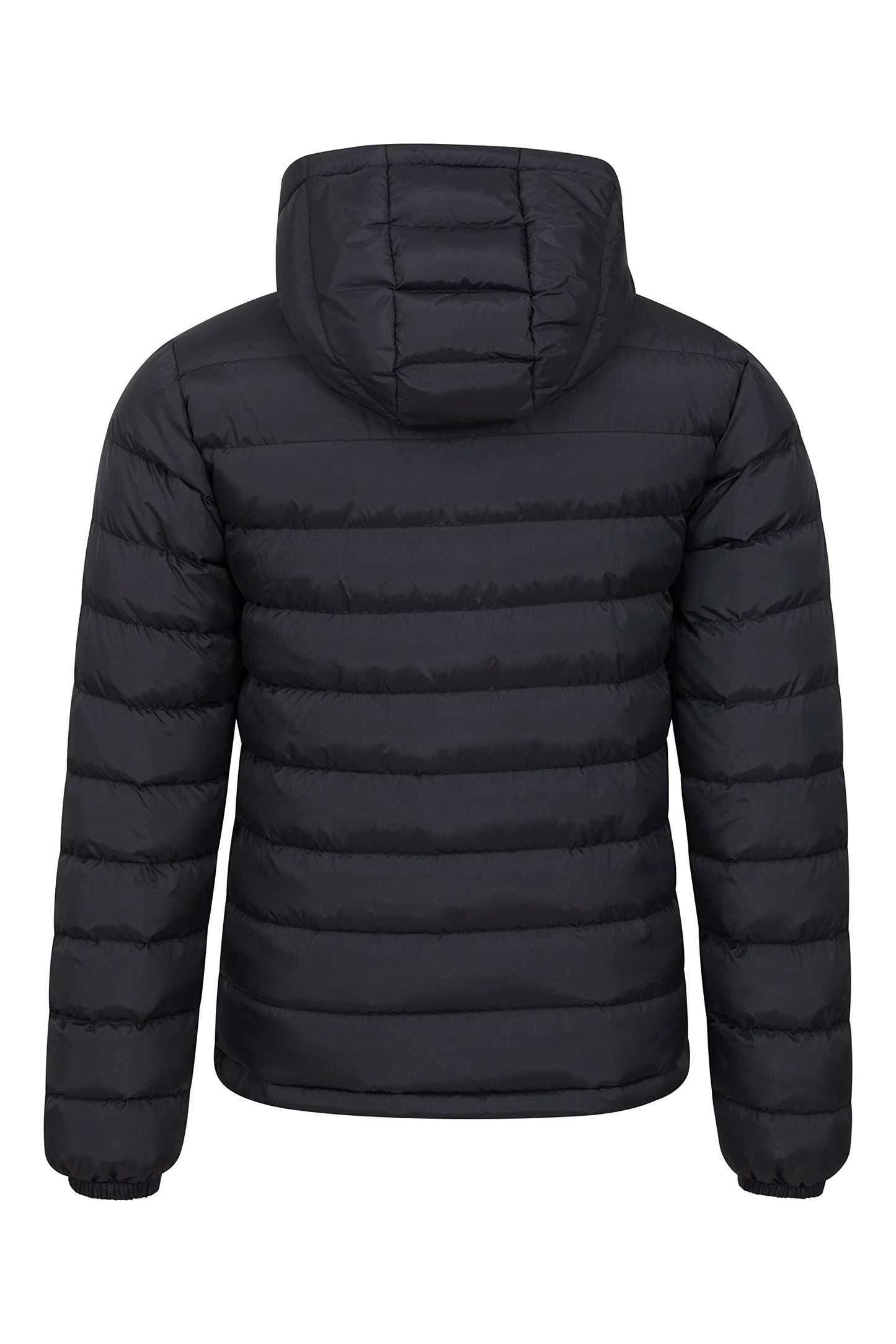 Mountain Warehouse Season Mens Padded Jacket - Water Resistant Puffer Coat, Lightweight, Warm, Lab Tested to -30C, Microfibre Filler - For Travelling, Walking Black M