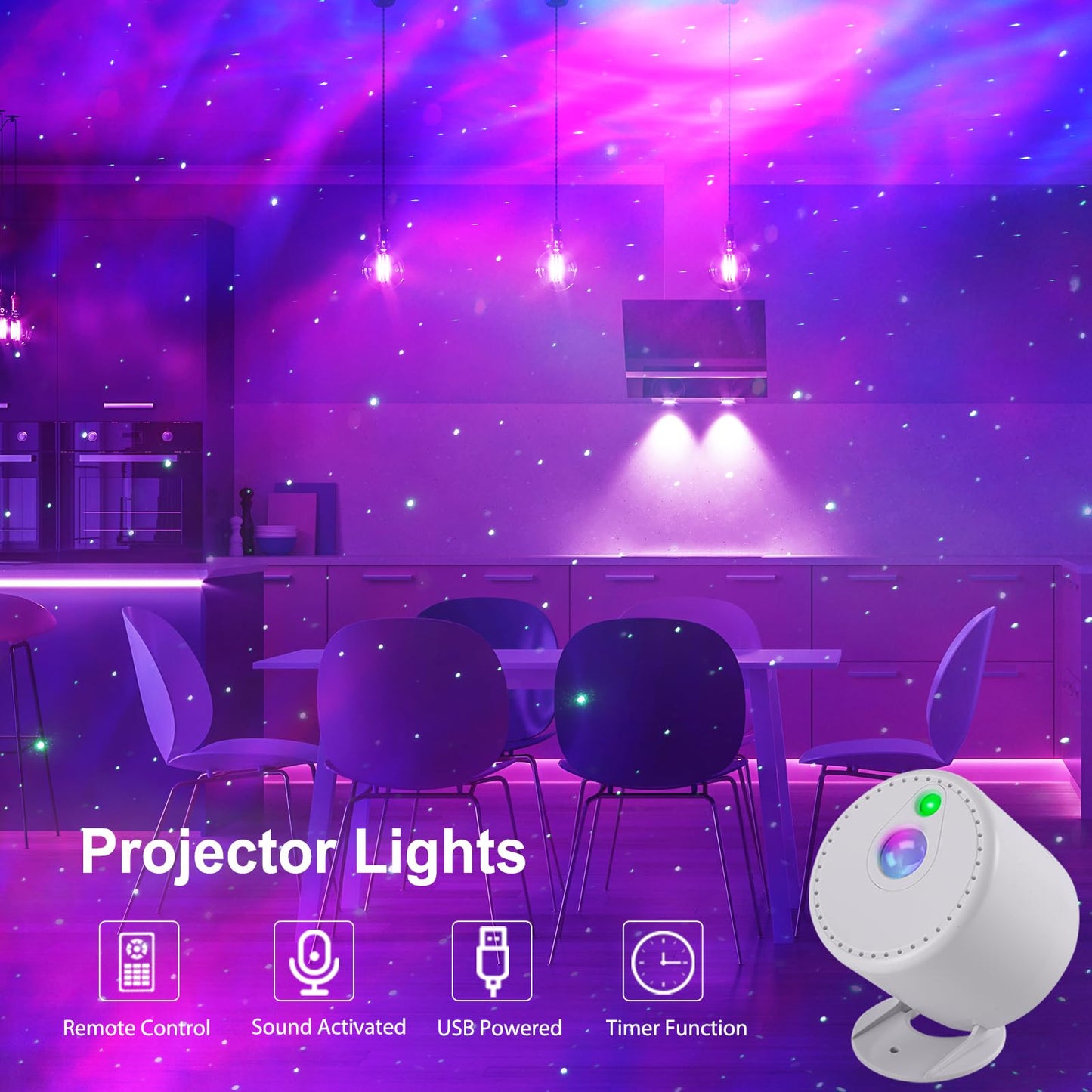 MHAZDZE LED Star & Galaxy Projector with Remote Control, Adjustable Speed & Brightness Night Light, Aurora Lights for Adult Party Decoration