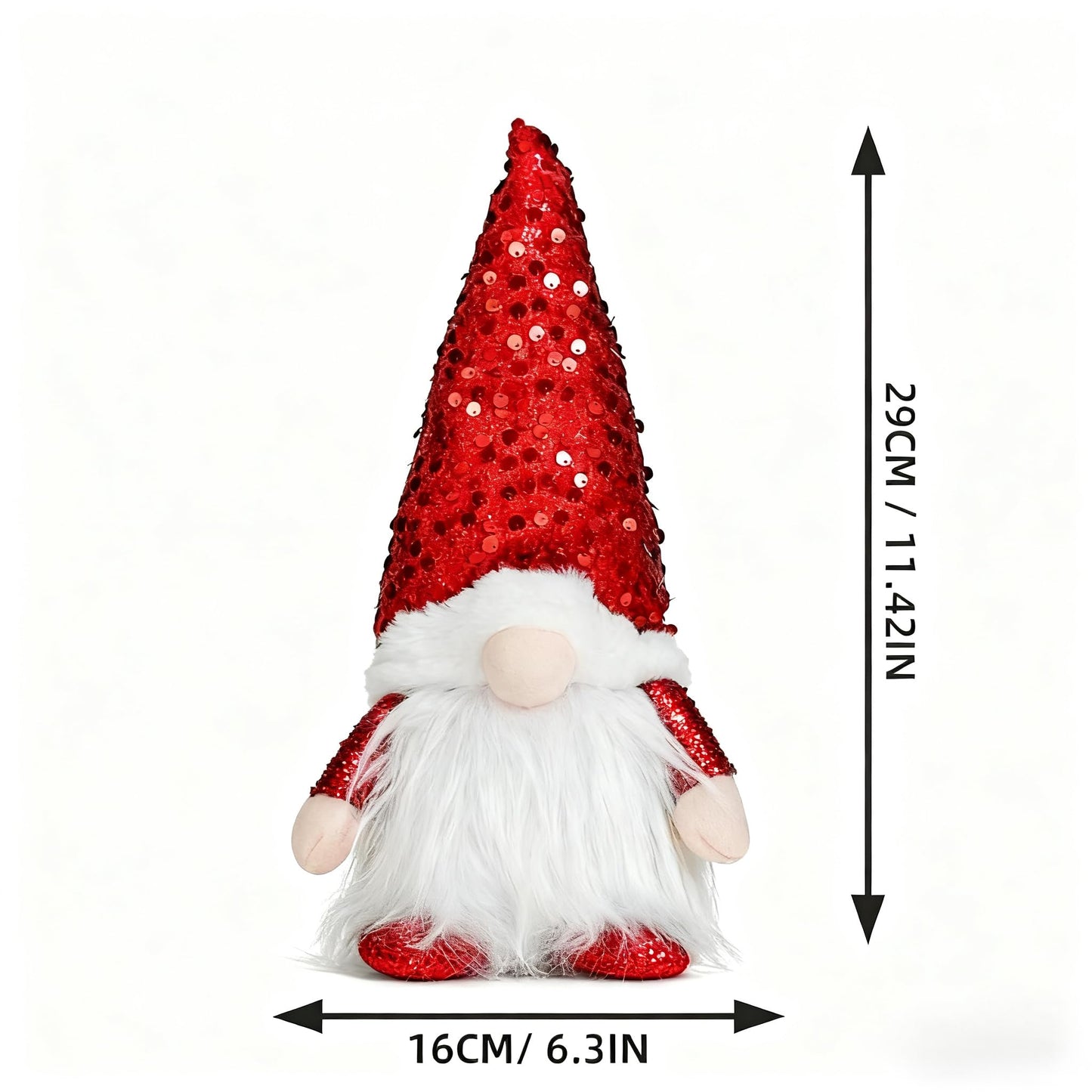 3PCS Light Up Gnome Christmas Decorations Santa Gnomes with Glitter Hat, Light Up Christmas Gonks Ornaments Elf Christmas for Xmas Decorations Indoor Holiday Table Home Decor (Red&Pink&Grey)
