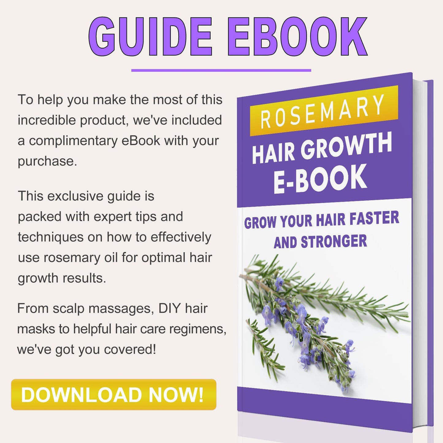 Rosemary Oil for Hair Growth,Diluted Rosemary Oil with Sclap Massager&Ebook,Hair Growth Oil Serum with Castor Oil Biotin Argan for Dry Damaged Hair,Hair Ingrown Loss Treatments for Women Men