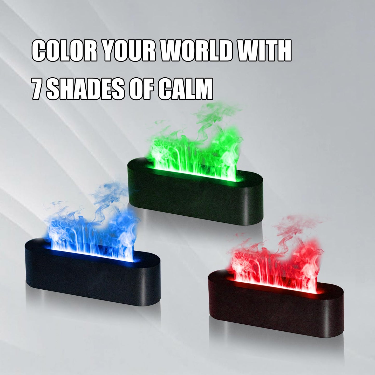 Flame Upgrade 7 Colour Lights Essential Oil Aromatherapy Electric Aroma Diffuser, Waterless Auto-Off for Home Office Room, Black