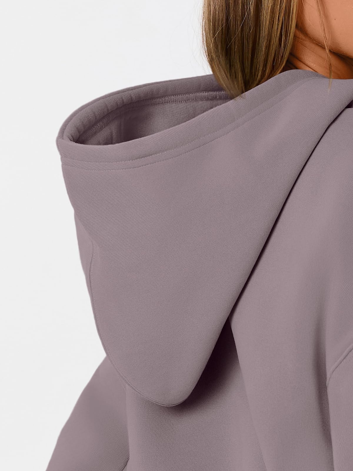 WYNNQUE Hoodies for Women Oversized Sweatshirts Fall Fashion Outfits 2025 Casual Sweaters Tops Fleece Plus Size Workout Comfy Winter Clothes GreyPurple S