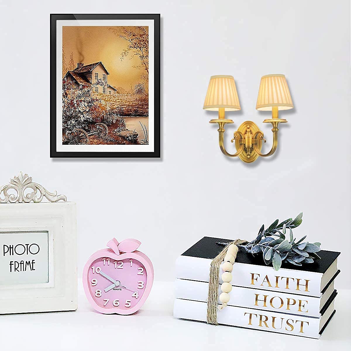 Decorative Hardcover Quote Books,Black and White Decoration Books, Farmhouse Stacked Books,HOPE | FAITH | TRUST (Set of 3) Stacked Books for Decorating Coffee Tables and Bookshelf