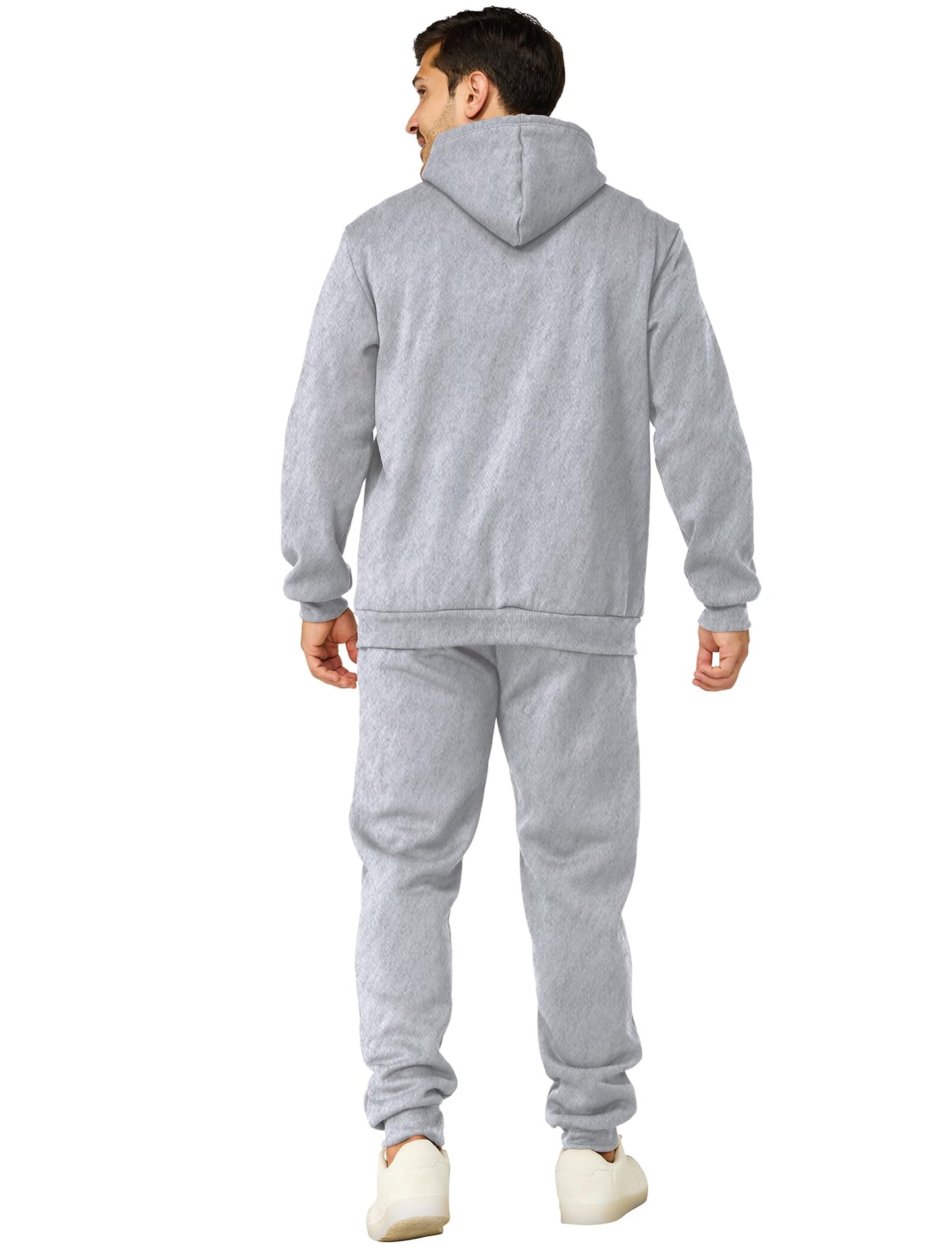 Mens Sweatsuits 2 Piece Casual Full Zip Tracksuits Zip Up Hoodie and Sweatpants Set Athletic Sweat Suits(M,Light Grey)