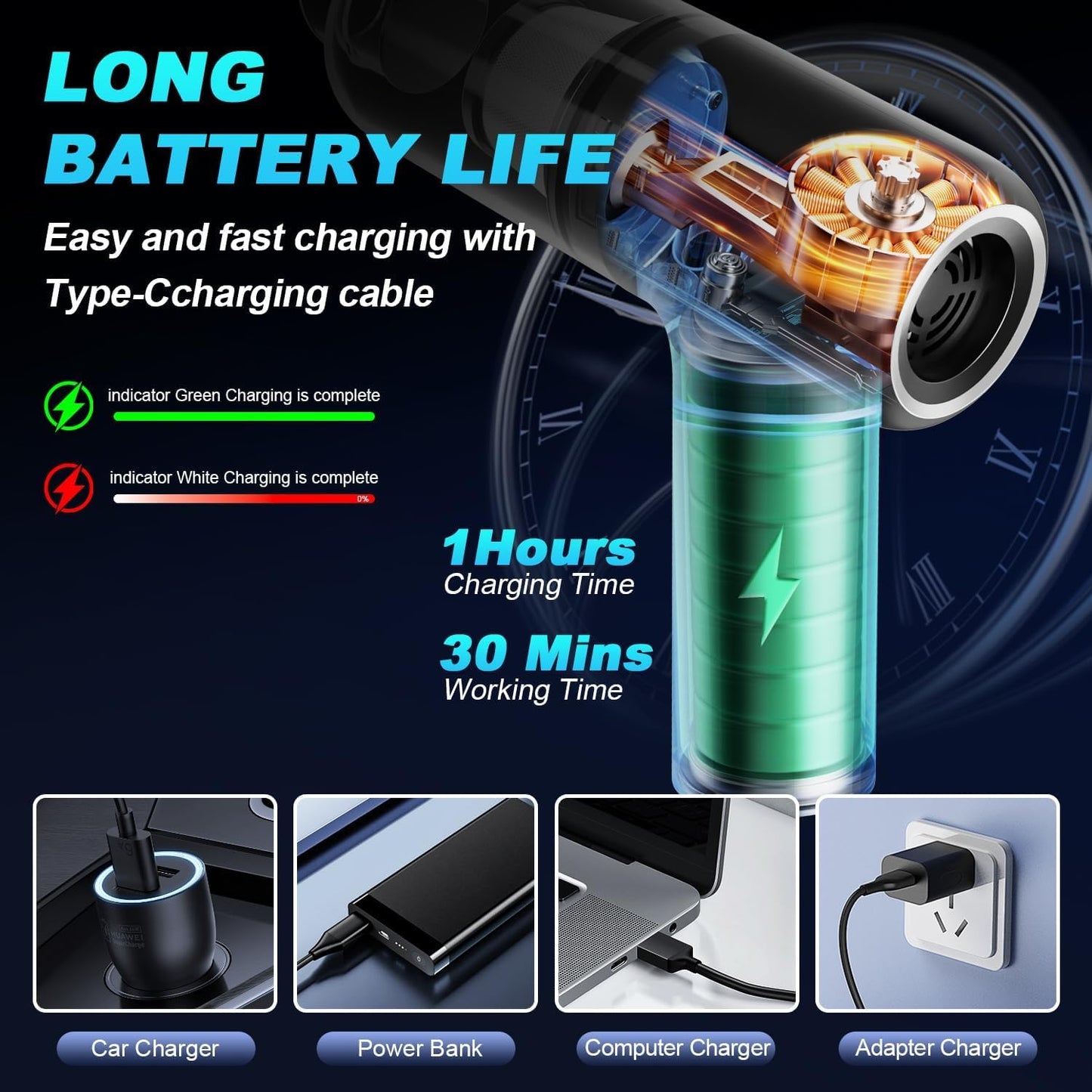 Blinme Handheld Vacuum Cleaner 13000pa, 5-in-1 Car Vacuum Cleaner with Powerful Suction, Tyep-C Double Layer Filtration Rechargeable Portable Lightweight Mini Vacuum for Pet Hair, Car and Home