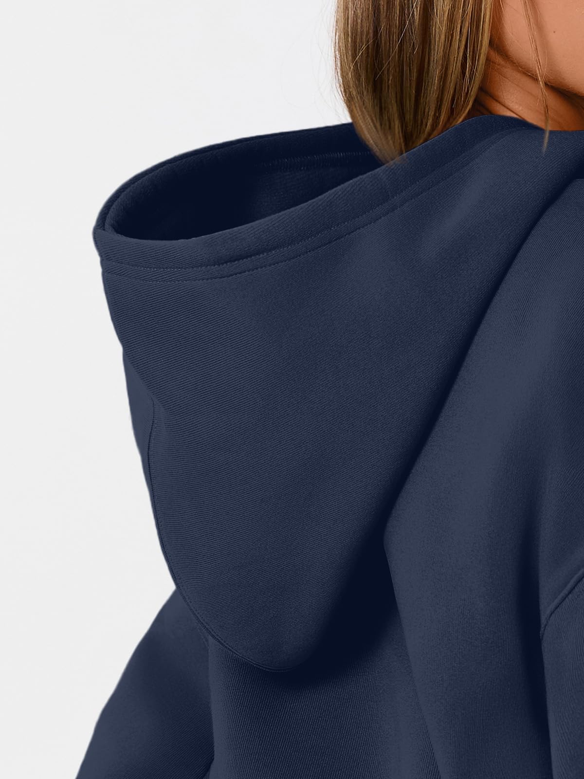 WYNNQUE Hoodies for Women Oversized Sweatshirts Fall Fashion Outfits 2025 Casual Sweaters Tops Fleece Plus Size Workout Comfy Winter Clothes DarkBlue S