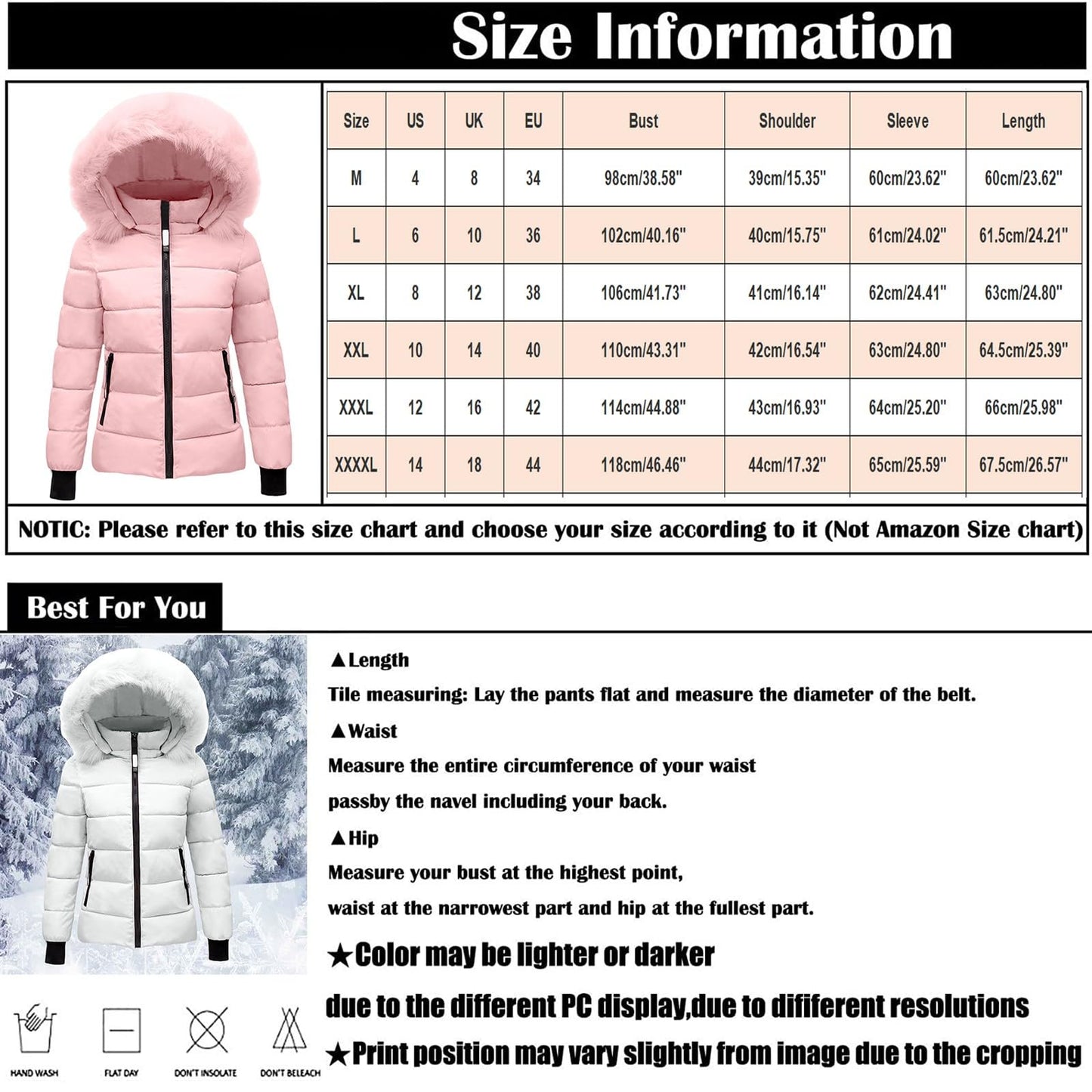 Winter Jackets for Women UK, Winter Jackets for Women UK Quilted Down Mid-Lenght Puffer Coats Ladies Lightweight Waterproof Jacket with Hood Plus Size Slim Trench Coat Warm Outwear, Black, M