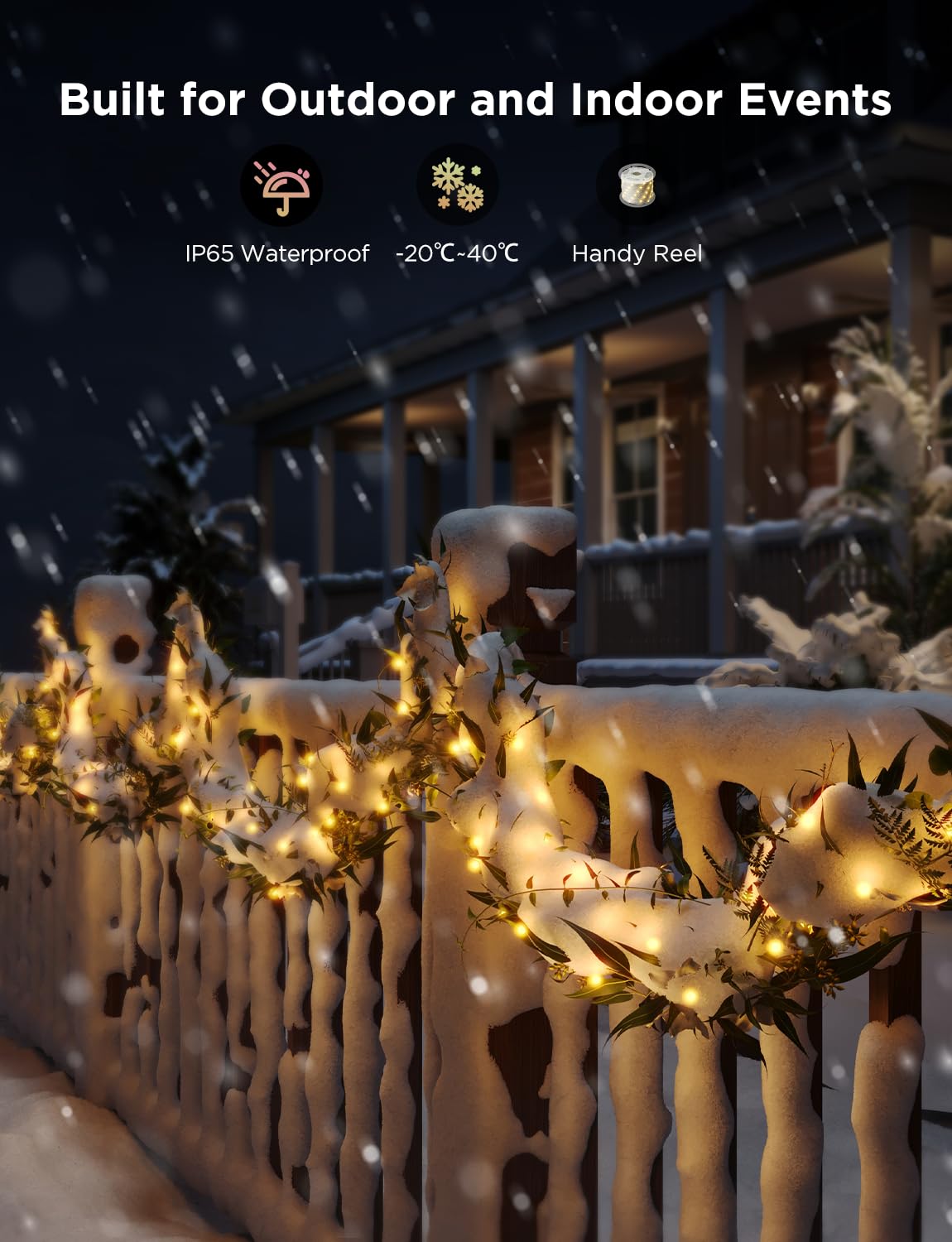 Govee Christmas String Lights, Christmas Decorations Indoor, 10M RGBIC Indoor Lights with 100 LED Lights, App Control with 125+ Dynamic Scene Modes, IP65 Waterproof, Sync with Music, Alexa Compability