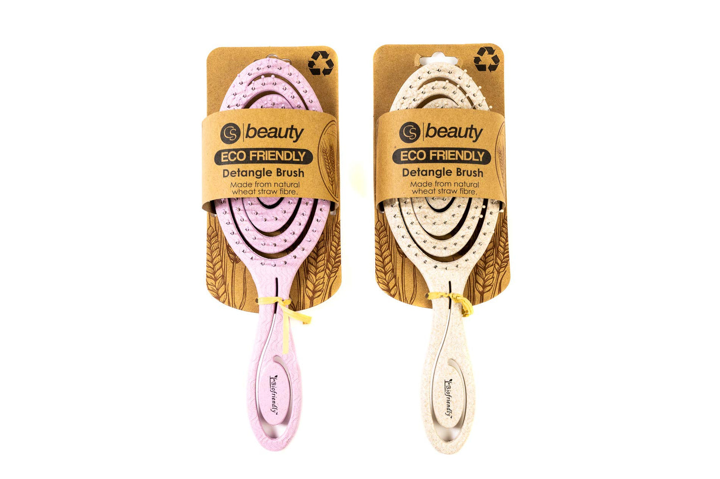 CS Beauty Eco Friendly Straw Hairbrush, Flexible Soft Pin Bristles, Detangling Wet/Dry Hair, Head Massaging Pro (Oatmeal)