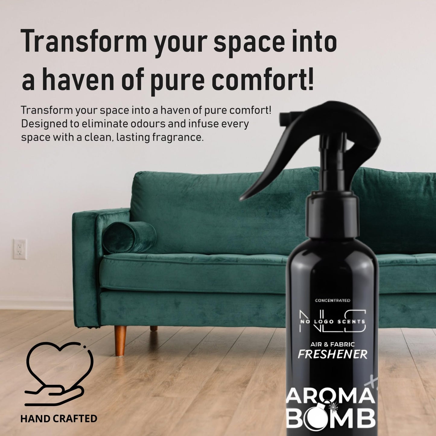 Aroma Bomb Air Freshener Spray 200ML - All - Purpose Odor Remover For Car Interior, Home, And Fabrics | Powerful, Lasting Fresh Scent. (Black Cherry)
