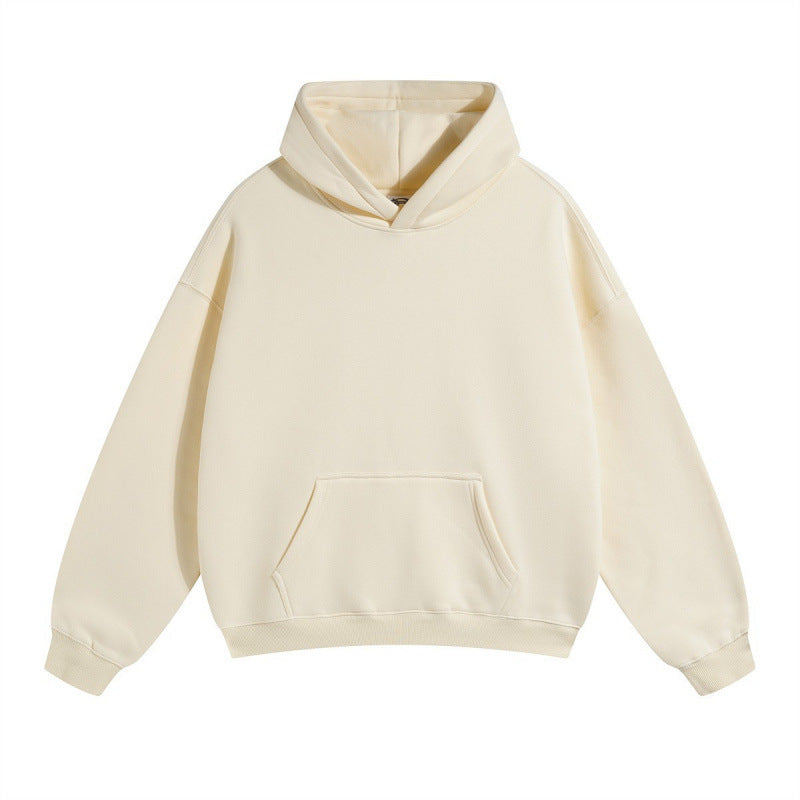 Hooded Sweater Autumn Fashion Brand Simple All-matching Fleece-lined
