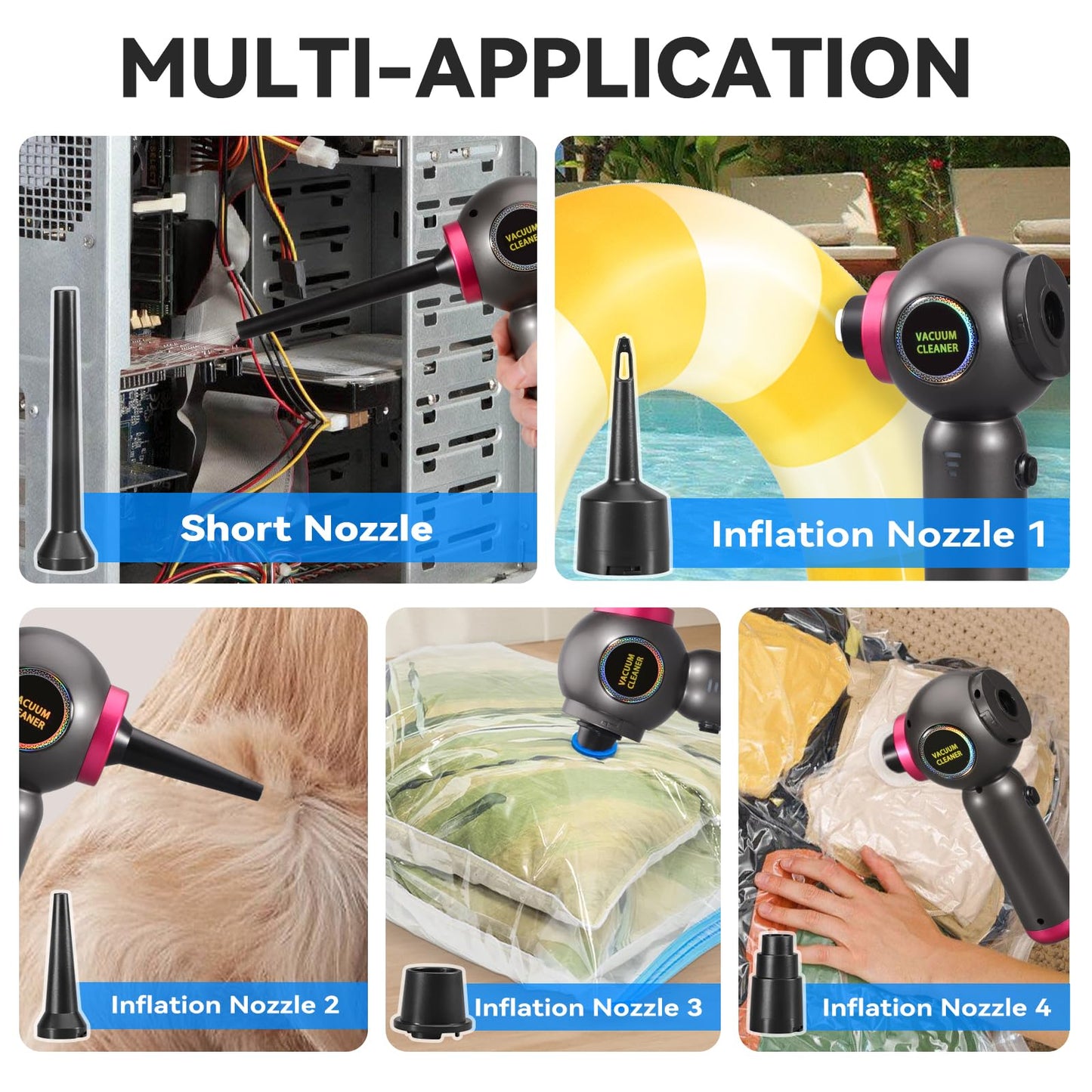 DEUKNICE Handheld Vacuum Cleaner, 22000Pa Powerful Car Vacuum Cleaner Cordless, Rechargeable Portable Air Duster, Lightweight Mini Vacuum for Car, Home