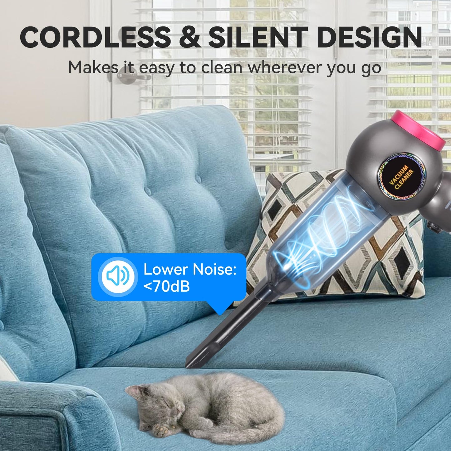 DEUKNICE Handheld Vacuum Cleaner, 22000Pa Powerful Car Vacuum Cleaner Cordless, Rechargeable Portable Air Duster, Lightweight Mini Vacuum for Car, Home