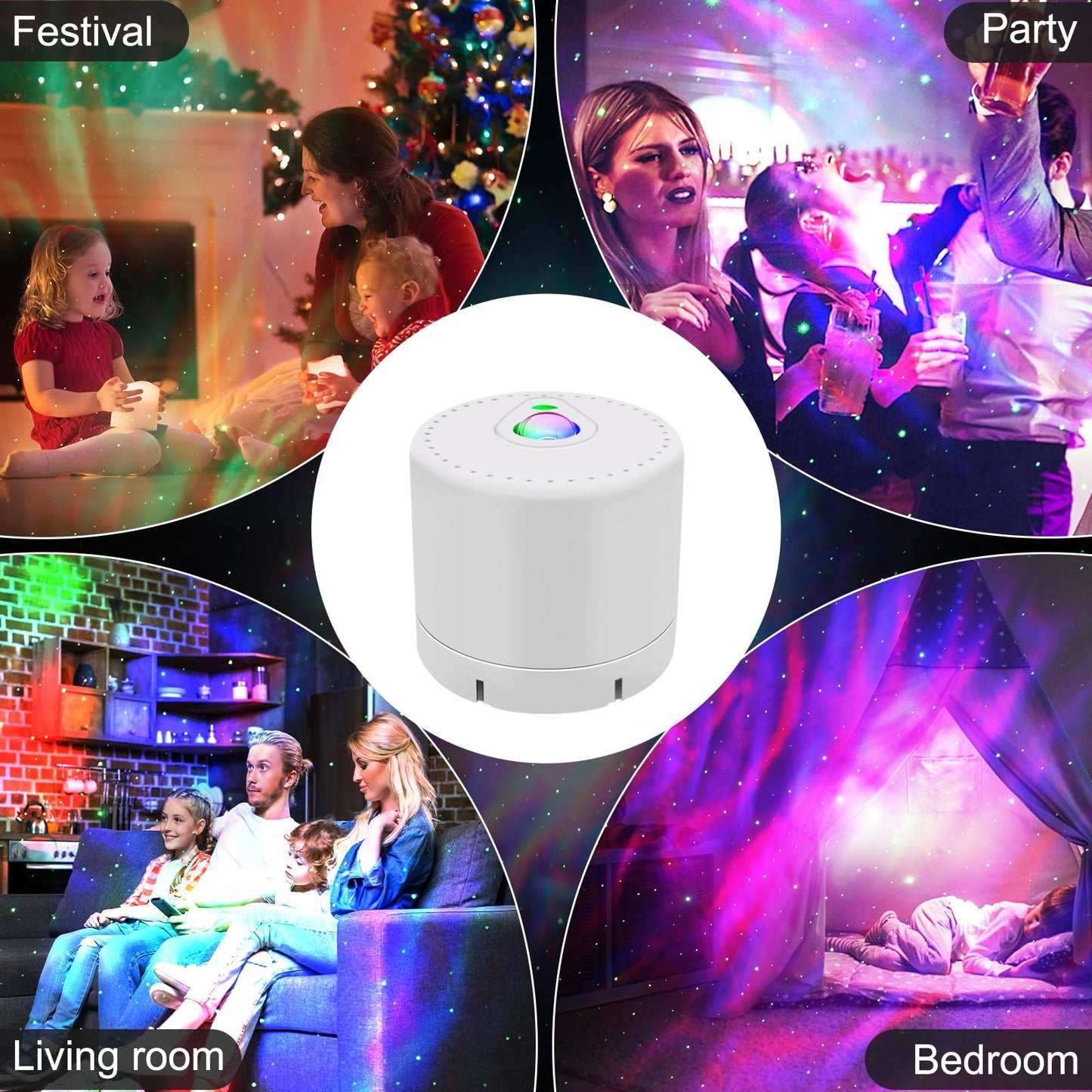 MHAZDZE LED Star & Galaxy Projector with Remote Control, Adjustable Speed & Brightness Night Light, Aurora Lights for Adult Party Decoration