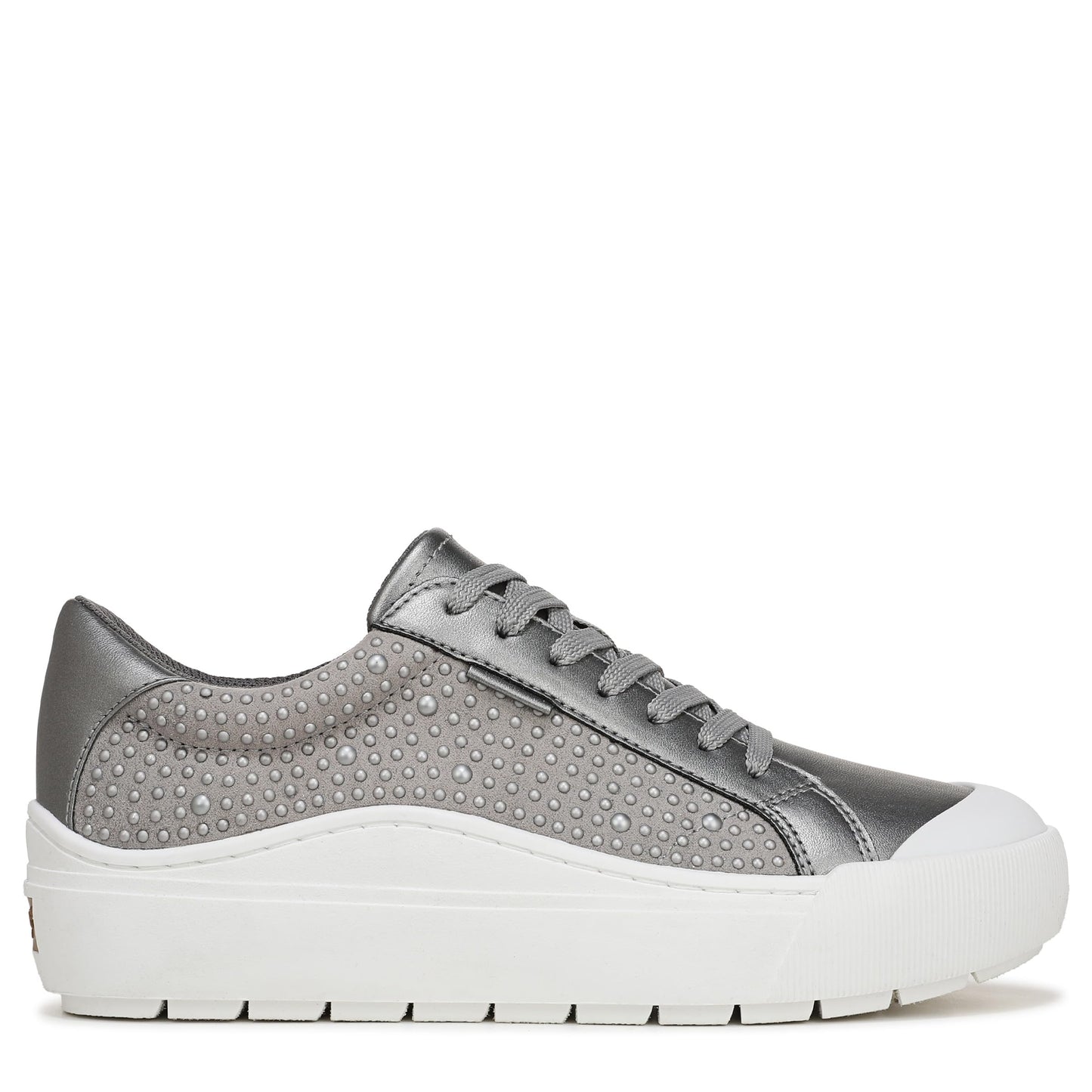 Dr. Scholl's Shoes Women's Time Off Sneaker Pewter Metallic Pearls 9 M