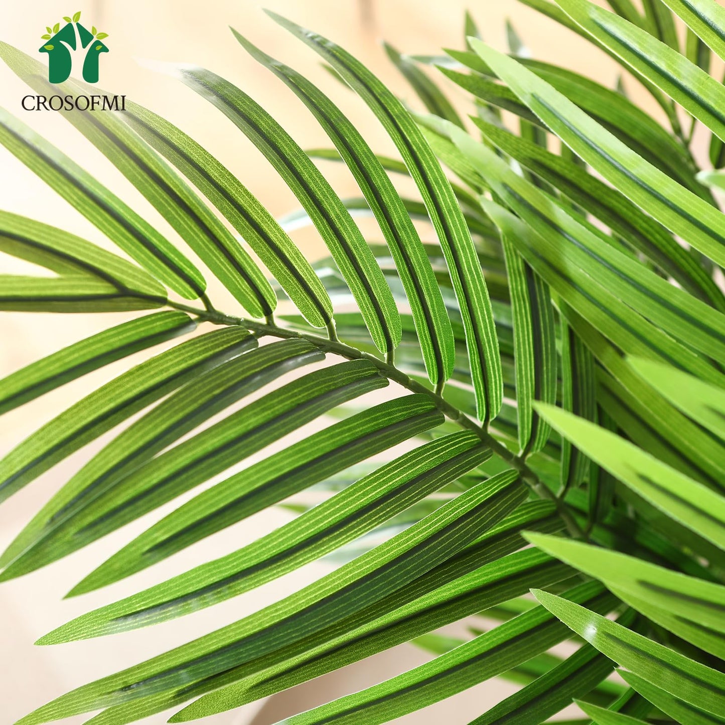 CROSOFMI Artificial Plants Areca Palm 150cm Fake Tropical Tree Faux Plants for Indoors and Outdoors Artificial Foliage and Plastic Pot for Party Office Home House Decorations (1 PACK)