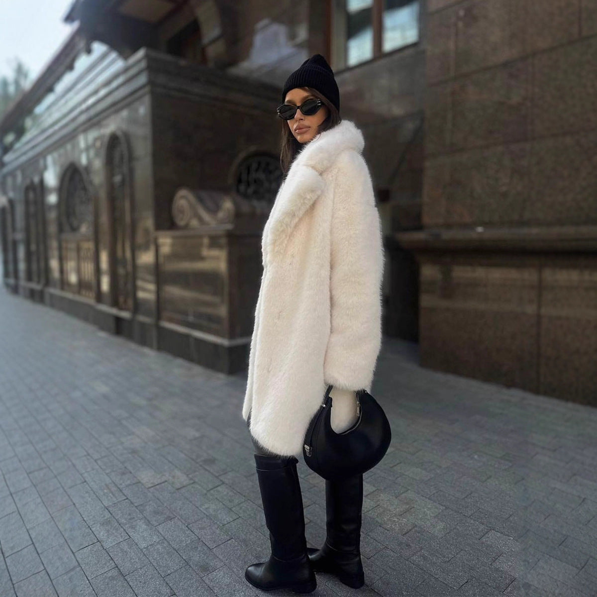Women's Mid-length Fashion Artificial Wool Coat