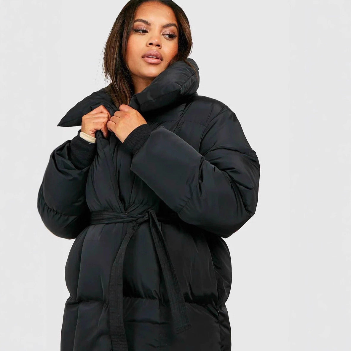 Warm And Loose Solid Color Clothing Cotton Coat