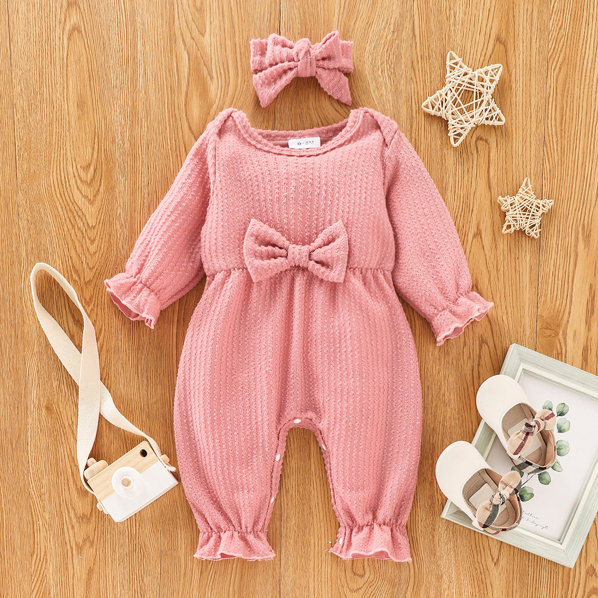 New Spring And Autumn Butterfly Flying Sleeve Romper Infant Toddler Women's Headband Clothes