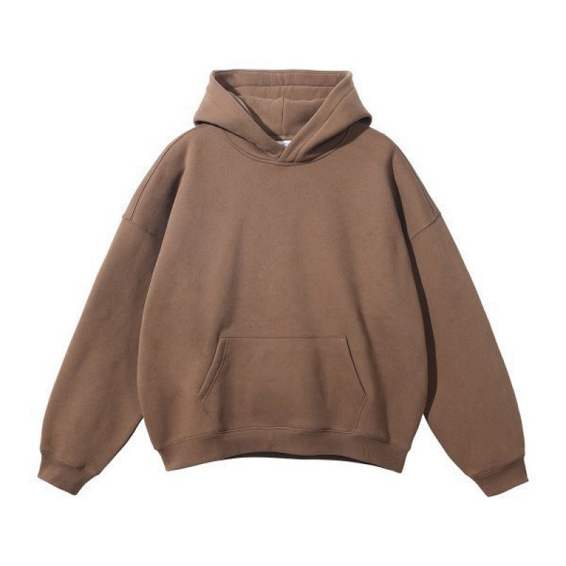 Hooded Sweater Autumn Fashion Brand Simple All-matching Fleece-lined