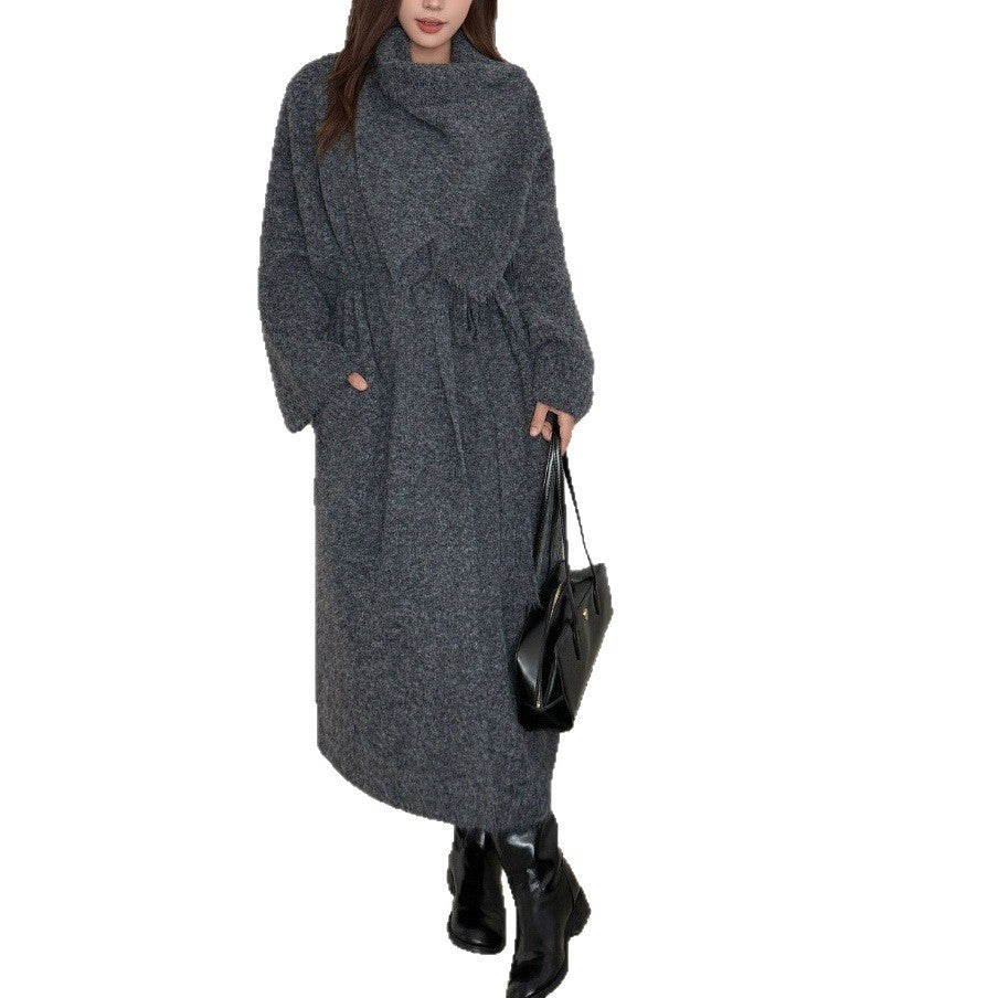 Korean Style Idle Style Lapel Sweater Coat For Women