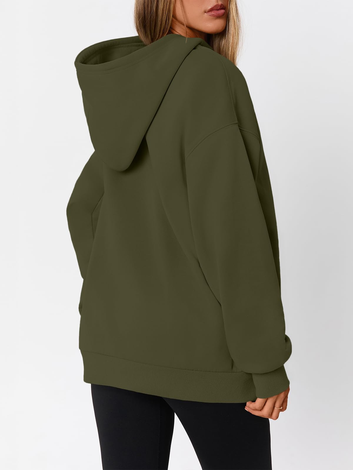 WYNNQUE Hoodies for Women Oversized Sweatshirts Fall Fashion Outfits 2025 Casual Sweaters Tops Fleece Plus Size Workout Comfy Winter Clothes ArmyGreen S