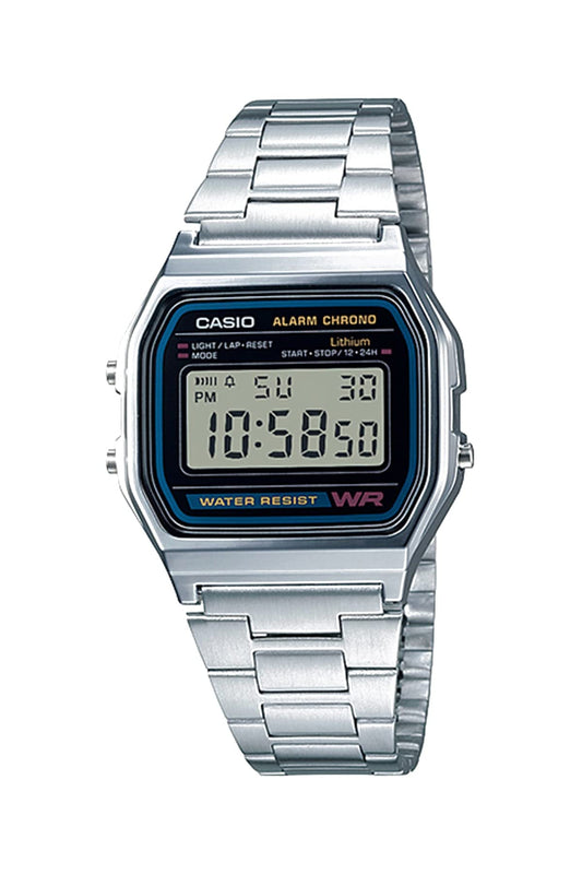 Casio Men's Digital Watch with Stainless Steel Bracelet A158WEA-1EF