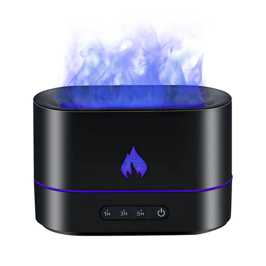 Mcbazel Flame Aroma Diffuser,Fragrance Essential Oil Diffuser Humidifier,Aroma Diffuser Humidifier with 3D Flame Night Light 200mL for Bedroom, Home and Office - Black