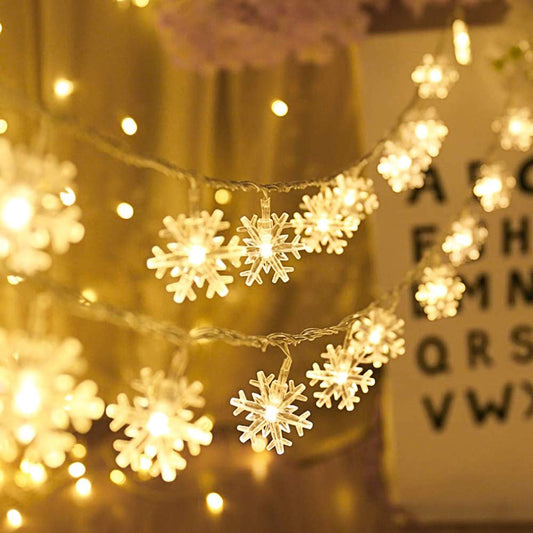 Adispotg Fairy Lights, 20ft 40 LED Battery Powered String Lights, 2 Lighting Modes, Decoractive for Indoor Outdoor, Bedroom, Wedding, Party,Birthday, Valentine, Christmas Tree Decoration (Snowflack)