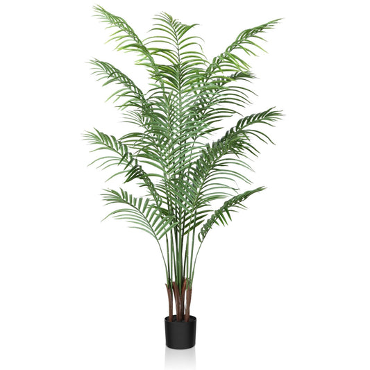 CROSOFMI Artificial Plants Areca Palm 150cm Fake Tropical Tree Faux Plants for Indoors and Outdoors Artificial Foliage and Plastic Pot for Party Office Home House Decorations (1 PACK)