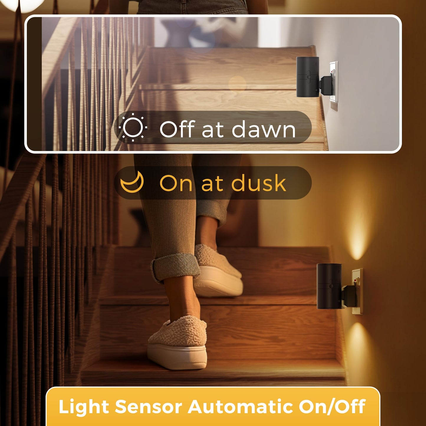 LOHAS-LED Night Light Plug in Wall, Dimmable Night Light with Dusk to Dawn Sensor, [1 Pack] Adjustable Brightness 100LM, Warm White 3000K, Plug in Nightlight for Hallway Bedroom Stair Bathroom Toddler